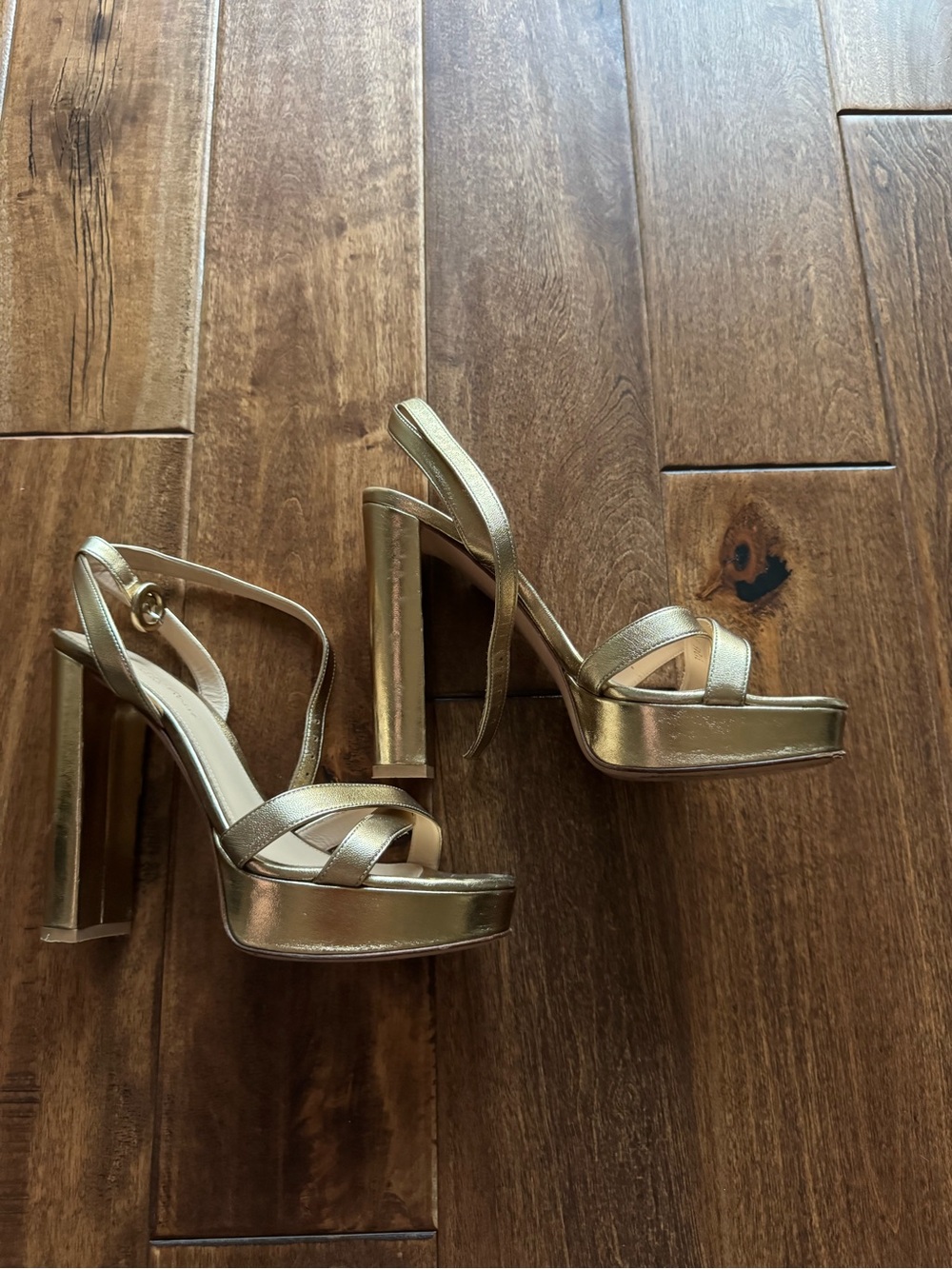 Gianvito Rossi Gold Leather Platform Sandals